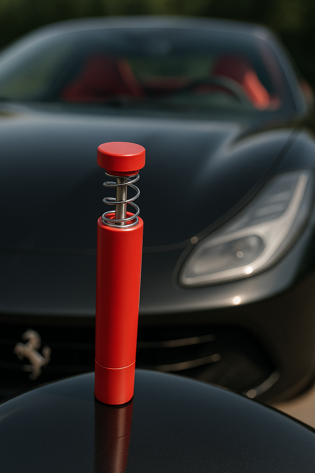 FIAMMAPURA — Red Polished Steel Push-Button Grinder (Empty/Refillable)