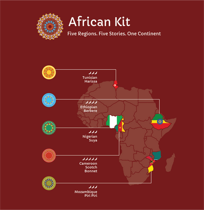 African Spice Kit (5 Grinders + 5 African Spices)