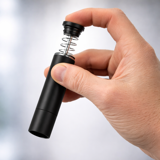 NEROSCURO — Black Polished Steel Push-Button Grinder (Empty/Refillable)