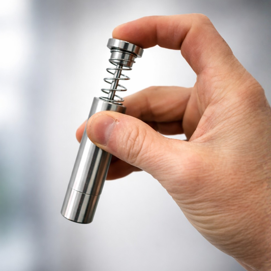 SpiceQuest Polished Steel Push-Button Grinder (Refillable)