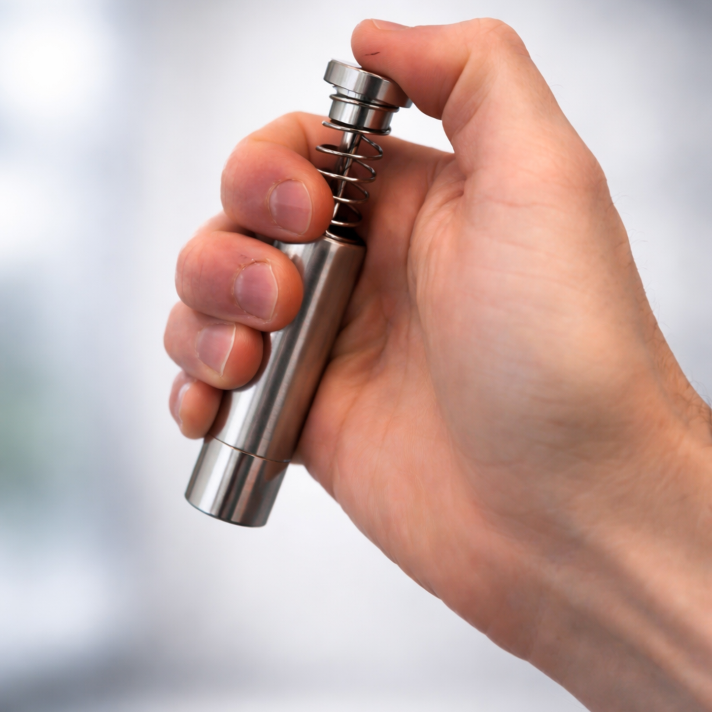 SpiceQuest Polished Steel Push-Button Grinder (Refillable)