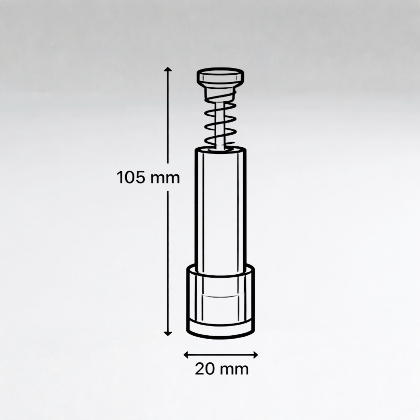 NEROSCURO — Black Polished Steel Push-Button Grinder (Empty/Refillable)