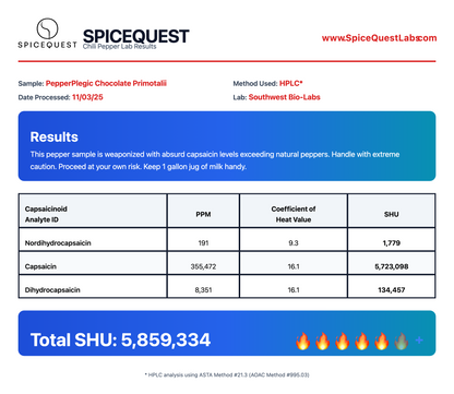 PepperPlegic Chocolate Primotalii — 6M+ SHU Superhot