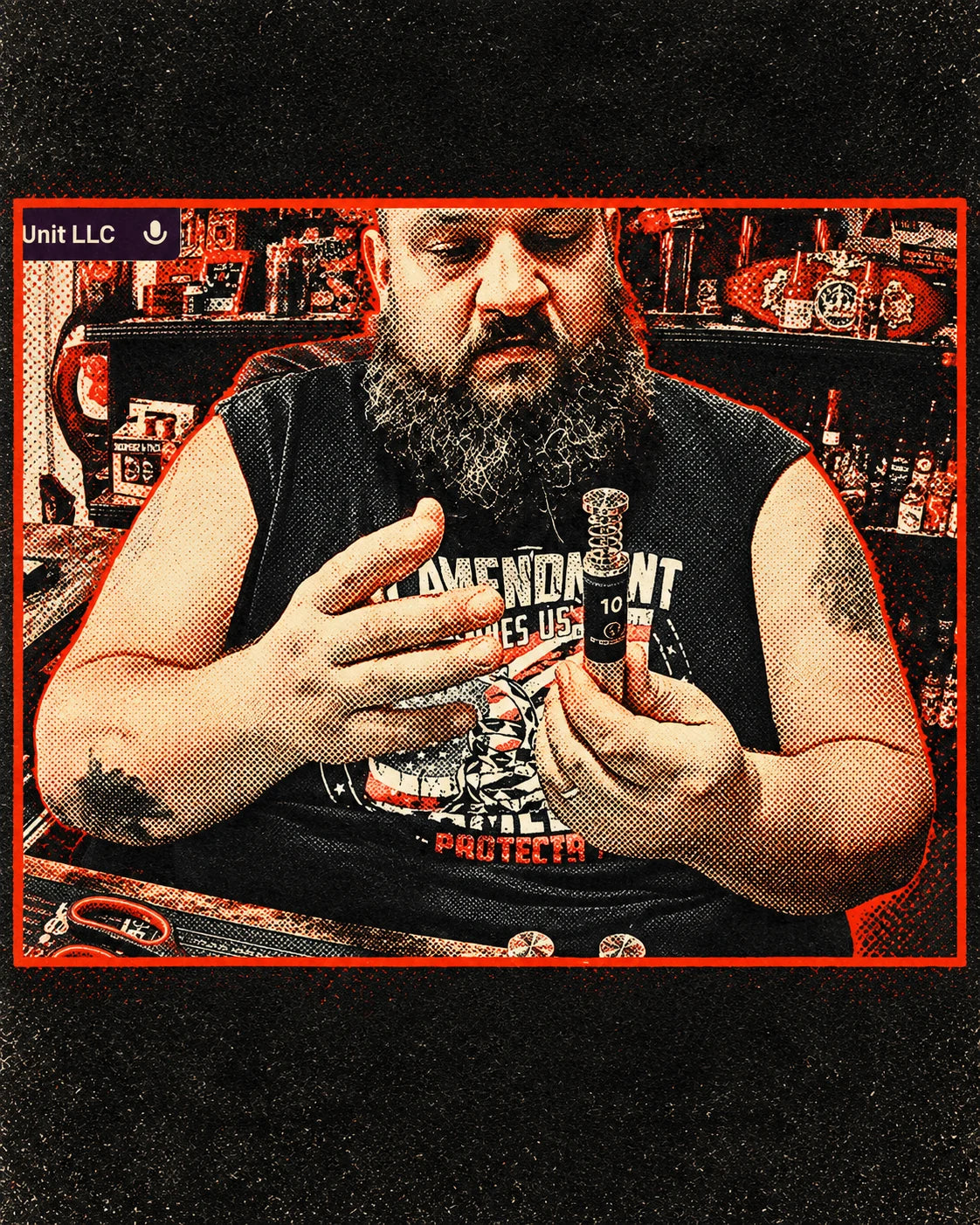 Stylized portrait of Kris Fragale with SpiceQuest