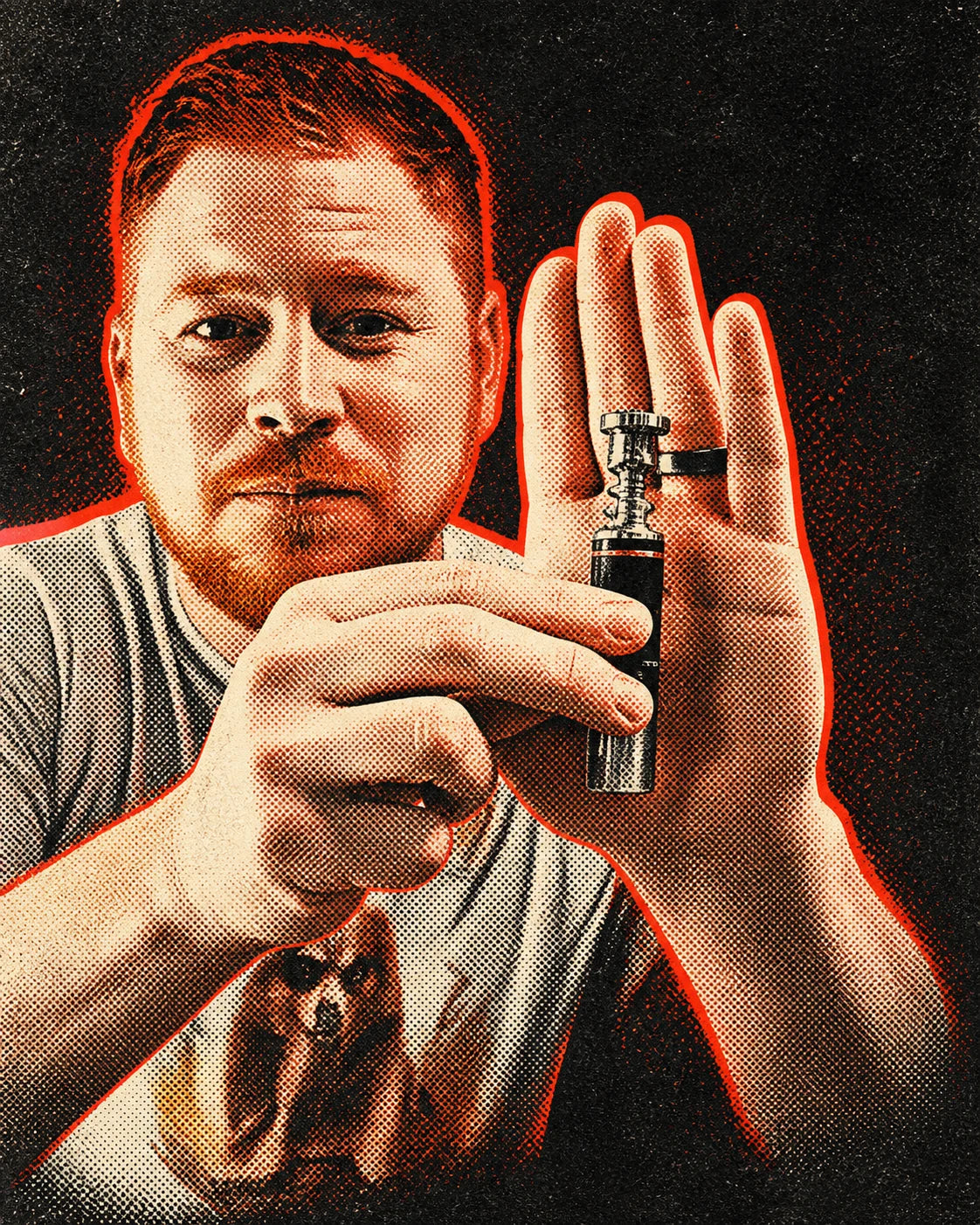 Stylized portrait of Stephen Curgan with SpiceQuest